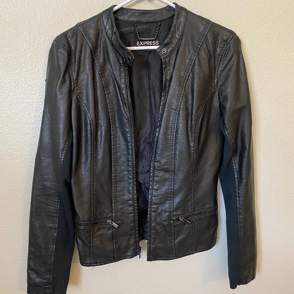 Express Black Leather Jacket size Small